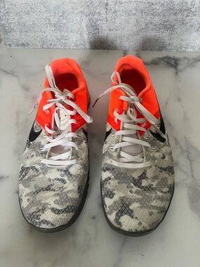 Nike White, Gray & Orange Training Sneakers